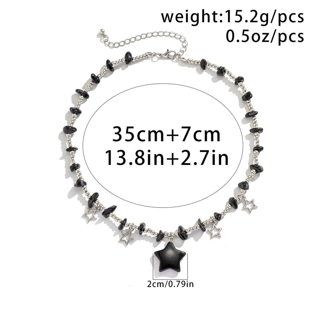 Star Stone Beaded Choker Necklace