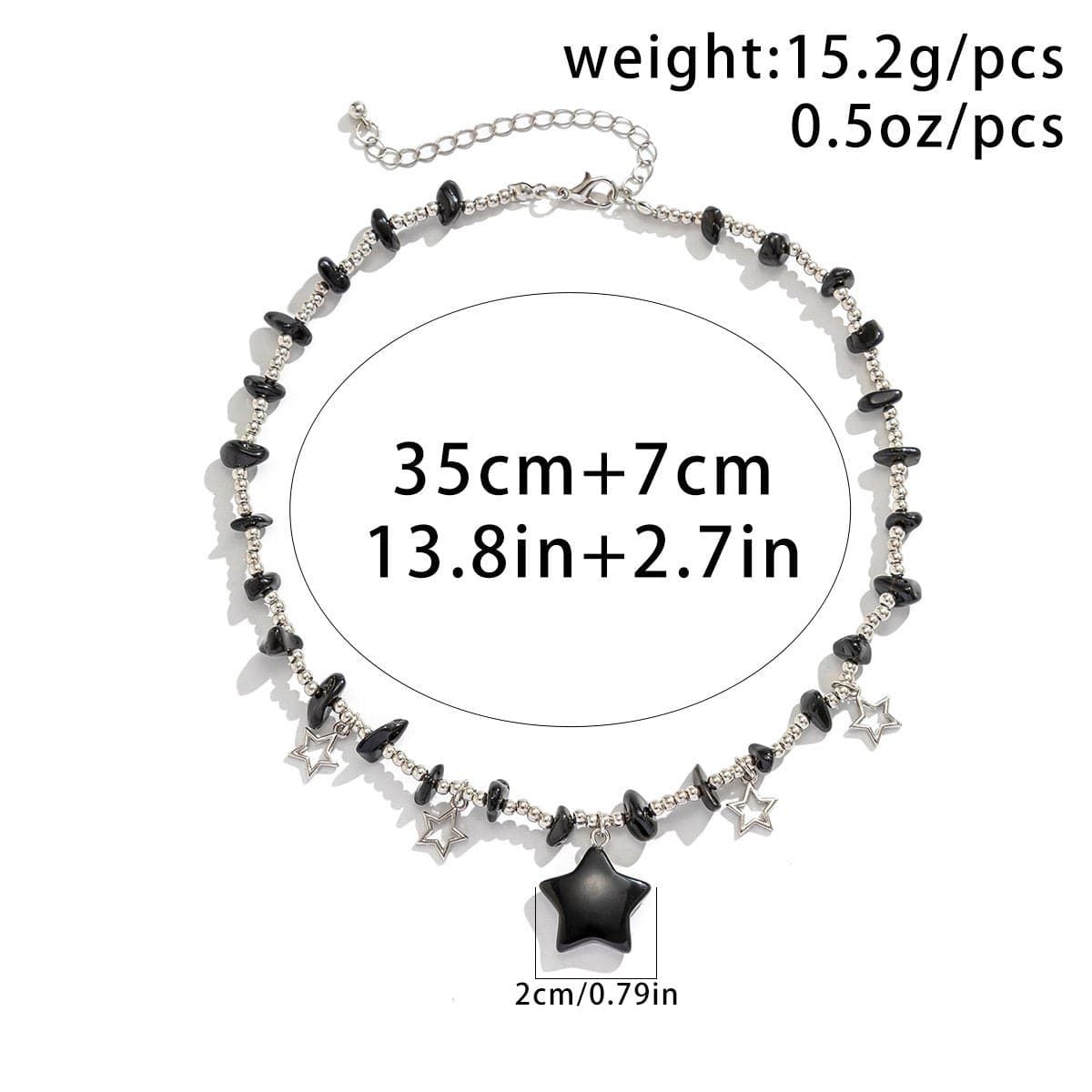 Star Stone Beaded Choker Necklace