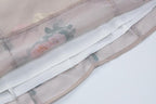 Miniabito con scollo a V e zip a contrasto, stampa floreale in chiffon
