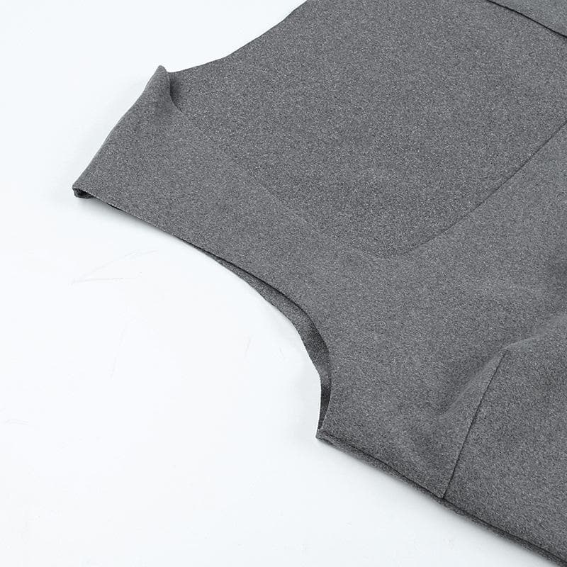 Top corto con scollo quadrato e maniche a cappuccio