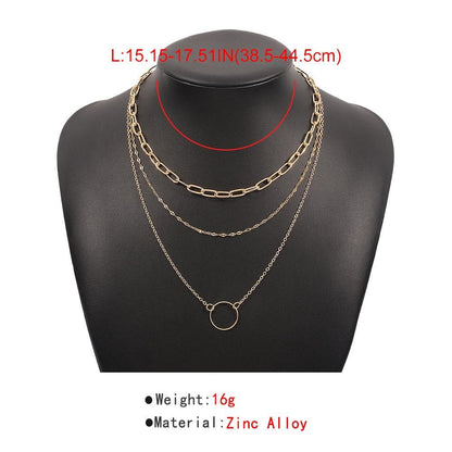 O Ring Layered Choker Necklace