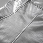 Metallic backless solid sleeveless stitch tube top