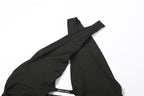Sleeveless solid hollow out cross front mesh crop top