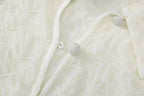 Textured button turnover collar short sleeve ruffle mini skirt set