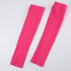 Abstract Patchwork Notch Neck Gloves Contrast Crop Top