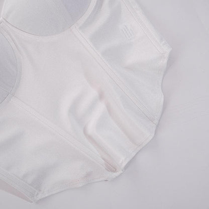 Top a tubino imbottito con scollo a cuore e schiena scoperta 