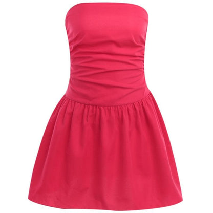 Solid ruched backless smocked mini dress