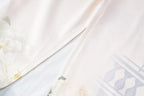 Square neck sleeveless flower print ruched slit maxi skirt set