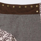 Minigonna a trapezio con cerniera a contrasto e bottoni patchwork 