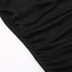 Metal chain halter ruched solid backless top