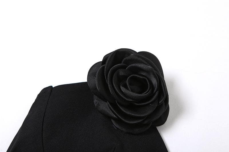 Top a corsetto con scollo a V senza schienale e applicazioni floreali 