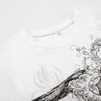 Abstract Print Short Sleeve Crewneck Contrast Top