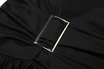 Minikleid aus Netzstoff mit unregelmäßiger Rüschenpartie und One-Shoulder-Träger