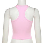 Beaded sleeveless square neck contrast top