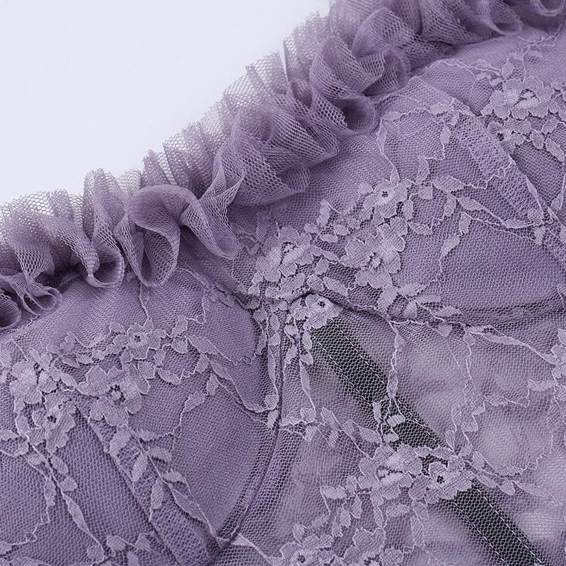 Backless lace bustier ruffle solid cami crop top