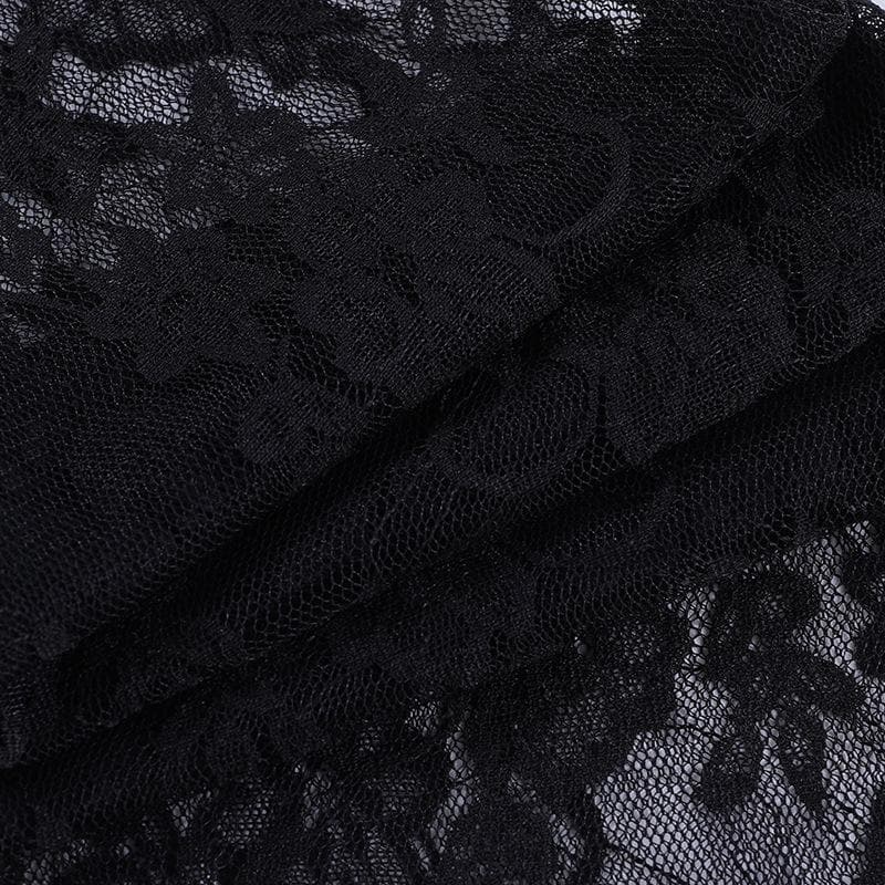 Flared sleeve ruched lace solid shrug top