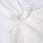 Textured lace hem bowknot zip-up cap sleeve solid top