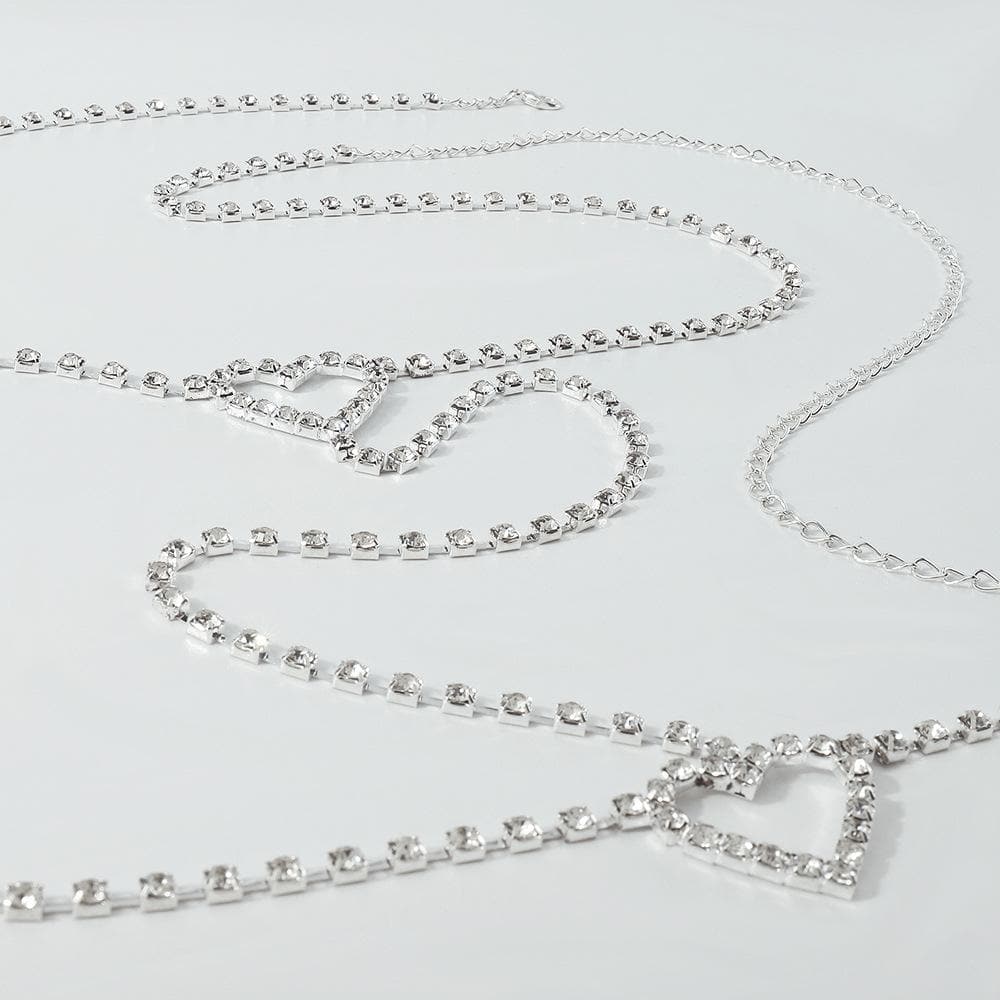 Oberschenkelkette mit Herz-Strass 