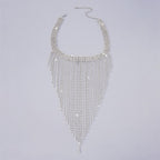 Rhinestone Tassels Choker Necklace