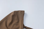 Long sleeve u neck lace up backless solid romper