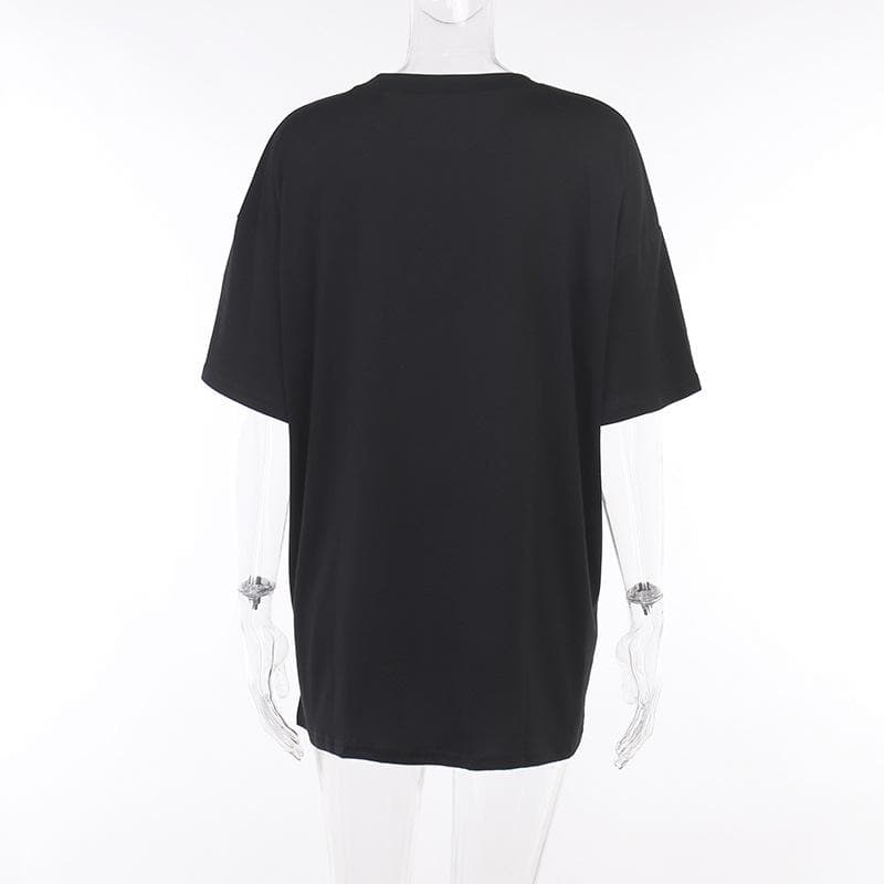Short sleeve crewneck abstract contrast top