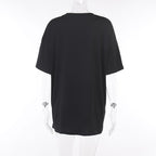 Short sleeve crewneck abstract contrast top