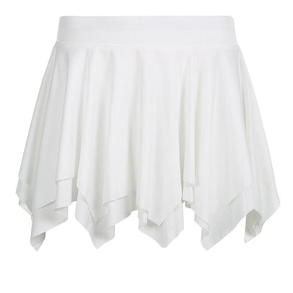 Solid ruffle ruched mini skirt
