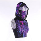 Hoodie abstract contrast sleeveless crop top