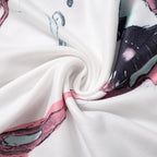 Abstract Contrast Short Sleeve Crewneck Top