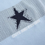 Ribbed star pattern contrast sleeveless crewneck crop top