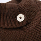 Knitted button turnover collar sleeveless gloves crop top - Final Sale