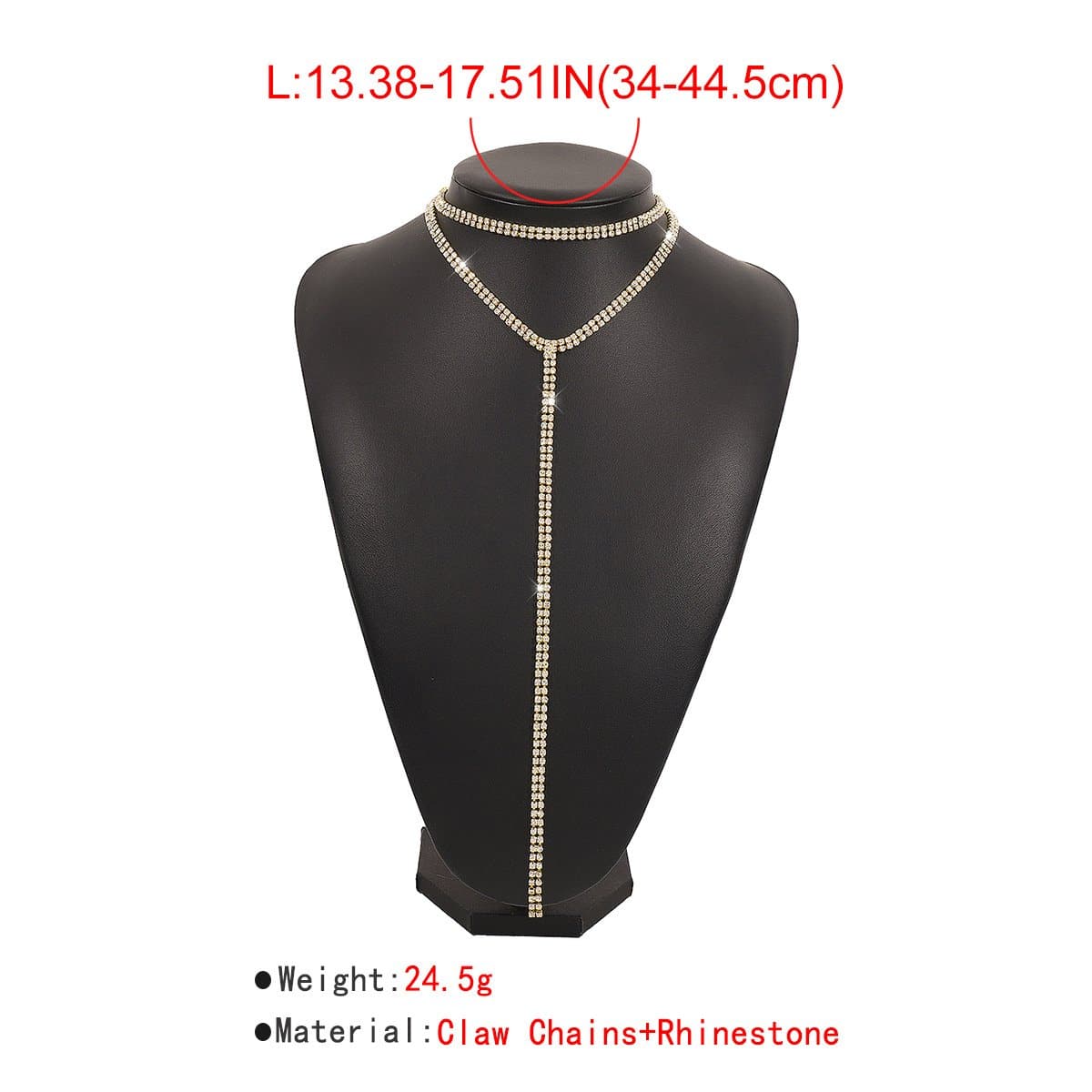 Rhinestone Layered Choker Necklace