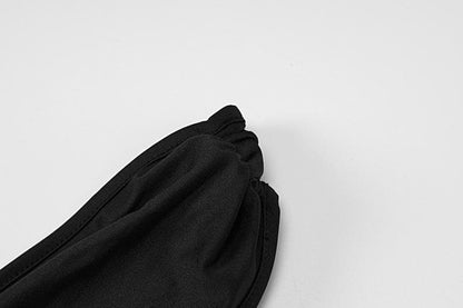 Hollow out irregular solid one shoulder ruched mini dress
