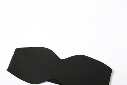 Body 2 pezzi senza maniche a righe a contrasto con collo alto in rete trasparente