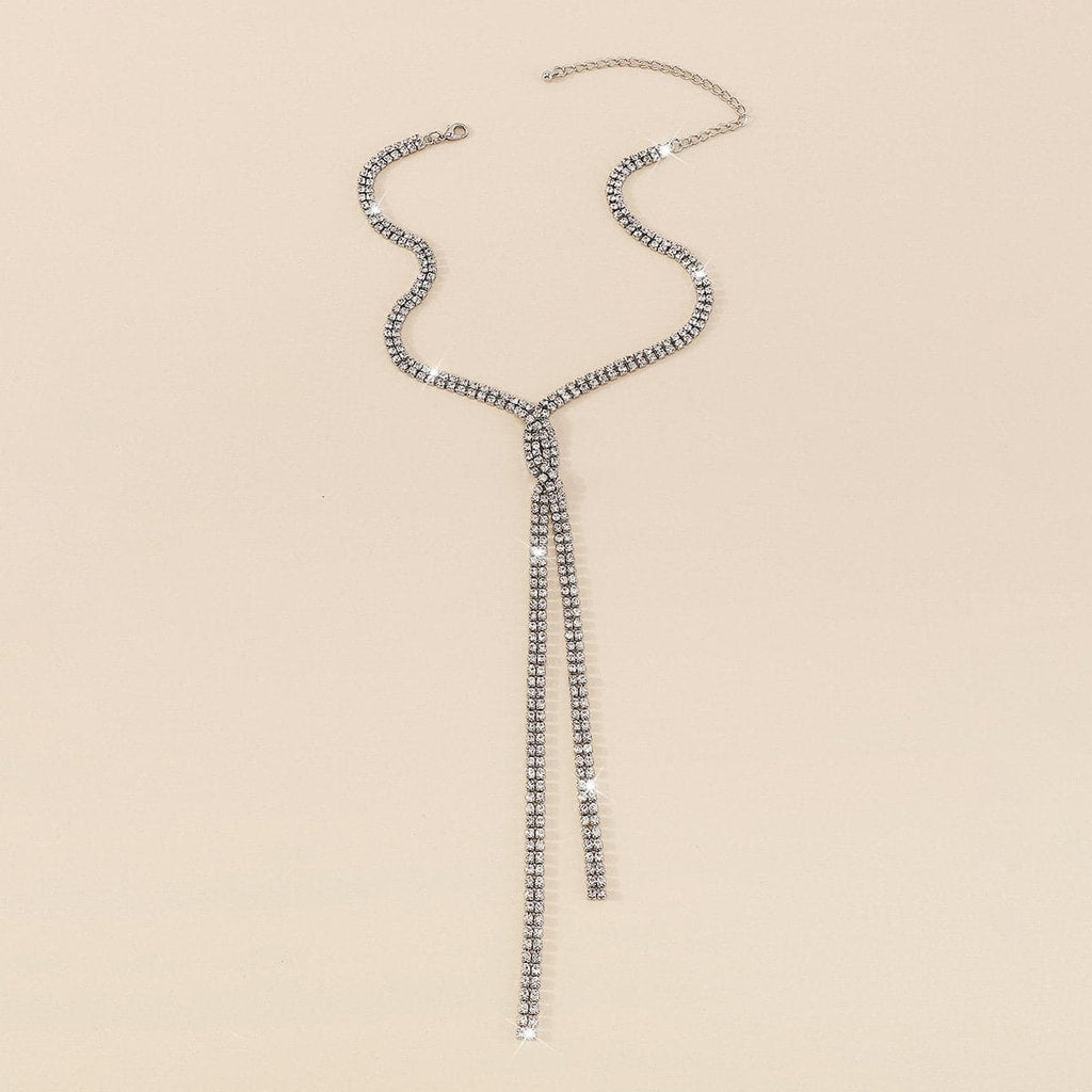 Knotted Rhinestone Choker Necklace