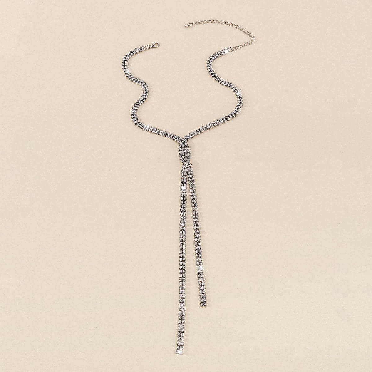 Knotted Rhinestone Choker Necklace