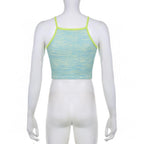 Flower pattern contrast square neck cami crop top