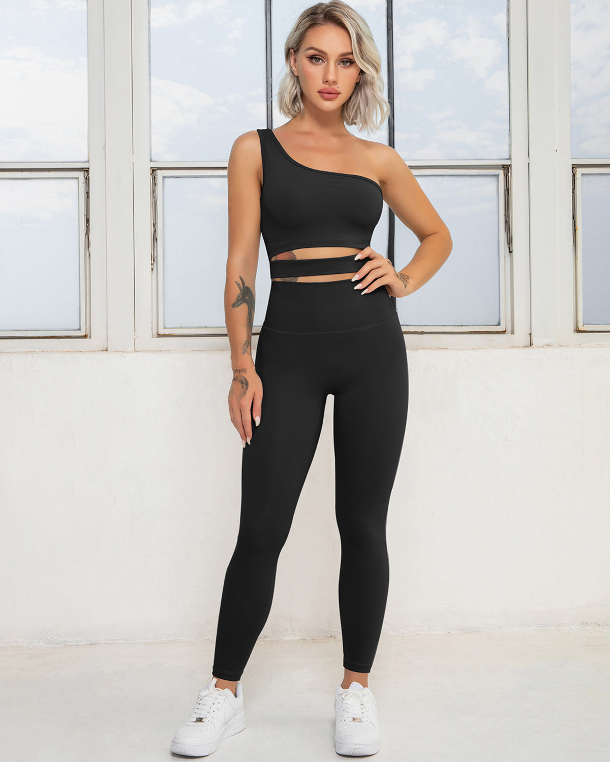 Naomi Nahtlose Leggings - Schwarz