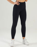 Nieve Gerippte Nahtlose Leggings - Schwarz