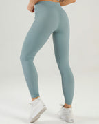 Leggings senza cuciture a coste Nieve - Ginepro