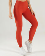 Nieve Gerippte Nahtlose Leggings - Persisches Rot
