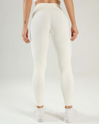 Nieve Gerippte Nahtlose Leggings - Beige