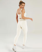 Nieve Gerippte Nahtlose Leggings - Beige