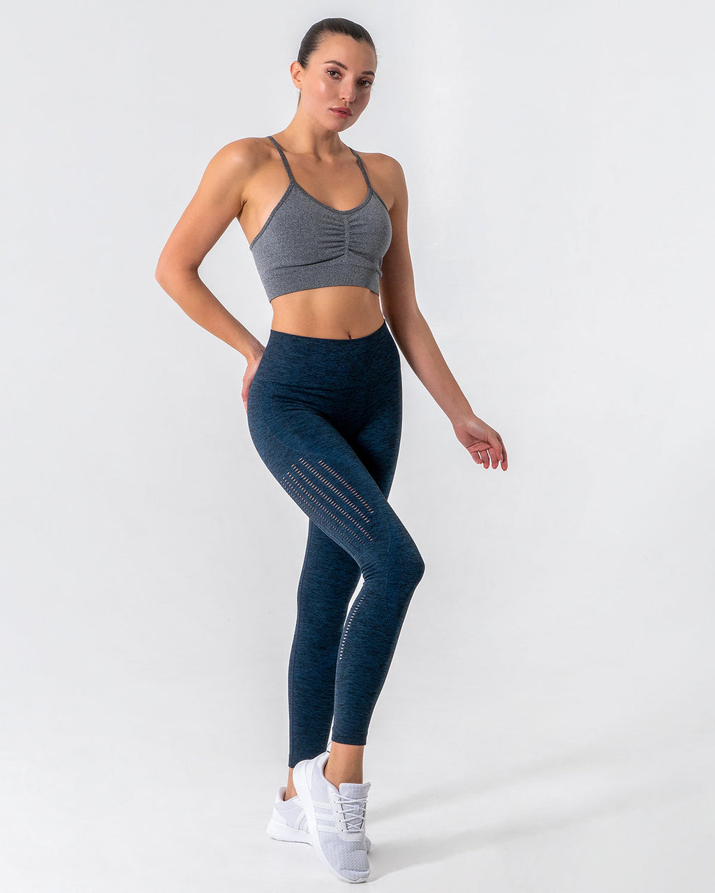 Nina Luxe Hollow Leggings - Blau