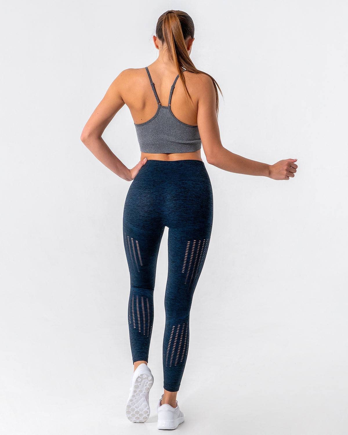Nina Luxe Hollow Leggings - Blau