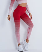 Qeuryn Nahtlose Leggings - Rot