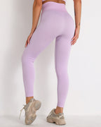 Qiara Gerippte Nahtlose Leggings - Lila