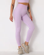 Qiara Gerippte Nahtlose Leggings - Lila