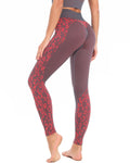 Leggings senza cuciture River Leopard - Rosso