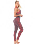 Leggings senza cuciture River Leopard - Rosso